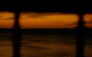 Preview wallpaper sea, sunset, horizon, dark, shadow