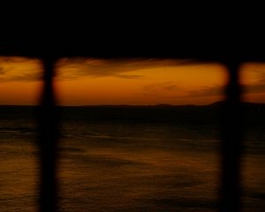 Preview wallpaper sea, sunset, horizon, dark, shadow