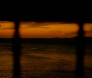 Preview wallpaper sea, sunset, horizon, dark, shadow