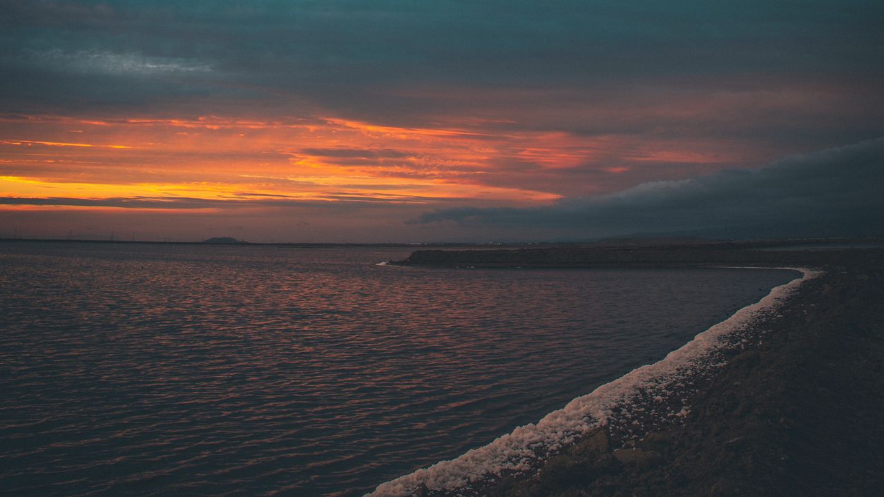 Wallpaper sea, sunset, horizon, coast, sky