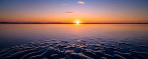 Preview wallpaper sea, sunset, horizon, dark, nature