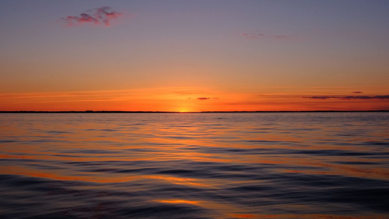 Wallpaper sea, sunset, horizon, evening, twilight, landscape
