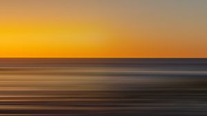 Preview wallpaper sea, sunset, horizon, blur, long exposure