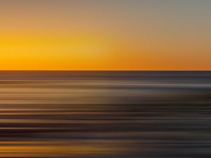 Preview wallpaper sea, sunset, horizon, blur, long exposure