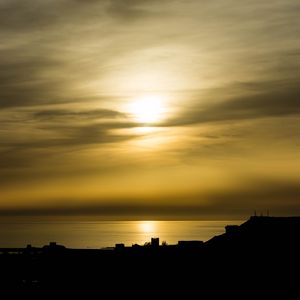 Preview wallpaper sea, sunset, horizon, nature