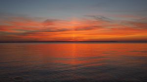 Preview wallpaper sea, sunset, horizon, landscape