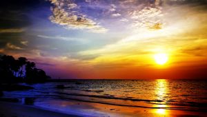 Preview wallpaper sea, sunset, landscape