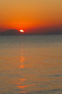 Preview wallpaper sea, sunset, mountains, sky, nature, dark