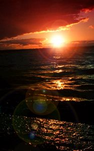 Preview wallpaper sea, sunset, night, pretty, waves