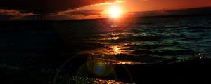 Preview wallpaper sea, sunset, night, pretty, waves