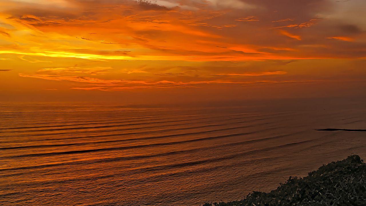 Wallpaper sea, sunset, shore, sky