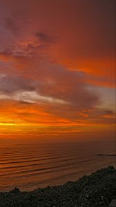 Preview wallpaper sea, sunset, shore, sky