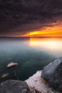 Preview wallpaper sea, sunset, shore, water, view