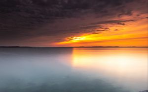 Preview wallpaper sea, sunset, shore, water, view