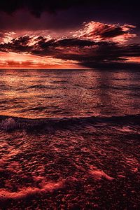 Preview wallpaper sea, sunset, surf, horizon