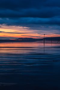 Preview wallpaper sea, sunset, twilight, clouds, horizon, evening