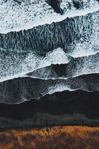 Preview wallpaper sea, surf, aerial view, coast, foam