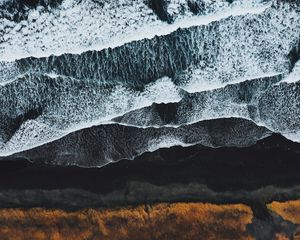 Preview wallpaper sea, surf, aerial view, coast, foam