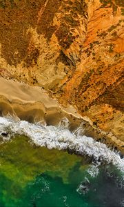 Preview wallpaper sea, surf, beach, aerial view