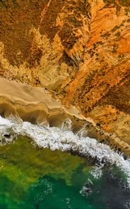 Preview wallpaper sea, surf, beach, aerial view