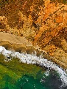 Preview wallpaper sea, surf, beach, aerial view