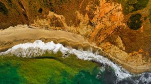 Preview wallpaper sea, surf, beach, aerial view