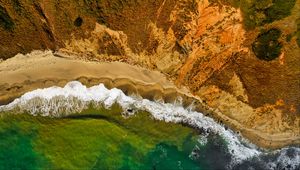 Preview wallpaper sea, surf, beach, aerial view