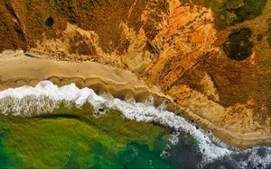 Preview wallpaper sea, surf, beach, aerial view