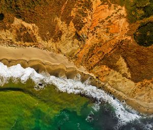 Preview wallpaper sea, surf, beach, aerial view