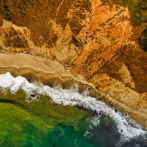 Preview wallpaper sea, surf, beach, aerial view