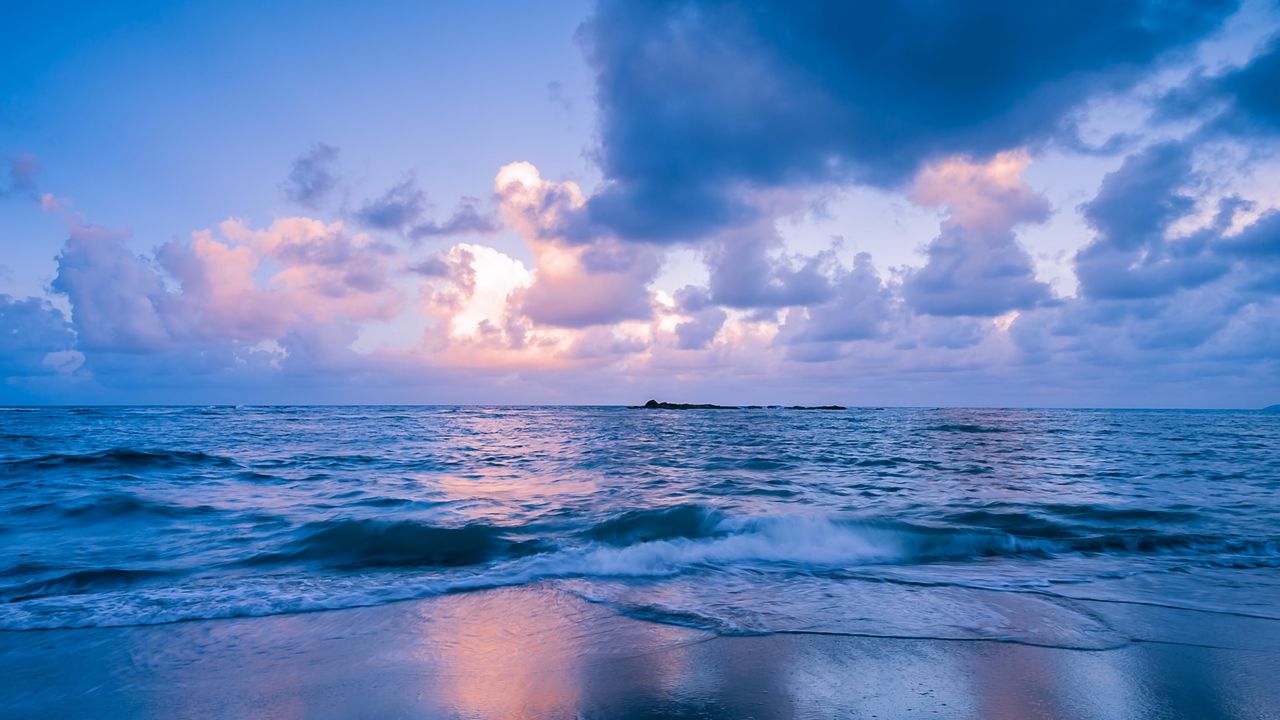 Wallpaper sea, surf, horizon, sunset, clouds, philippines