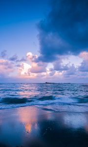 Preview wallpaper sea, surf, horizon, sunset, clouds, philippines