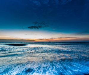 Preview wallpaper sea, surf, horizon, dusk