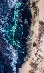 Preview wallpaper sea, surf, shore, view from above, prevelly, western australia