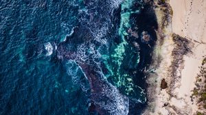 Preview wallpaper sea, surf, shore, view from above, prevelly, western australia