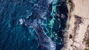 Preview wallpaper sea, surf, shore, view from above, prevelly, western australia