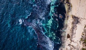 Preview wallpaper sea, surf, shore, view from above, prevelly, western australia