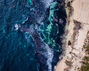 Preview wallpaper sea, surf, shore, view from above, prevelly, western australia