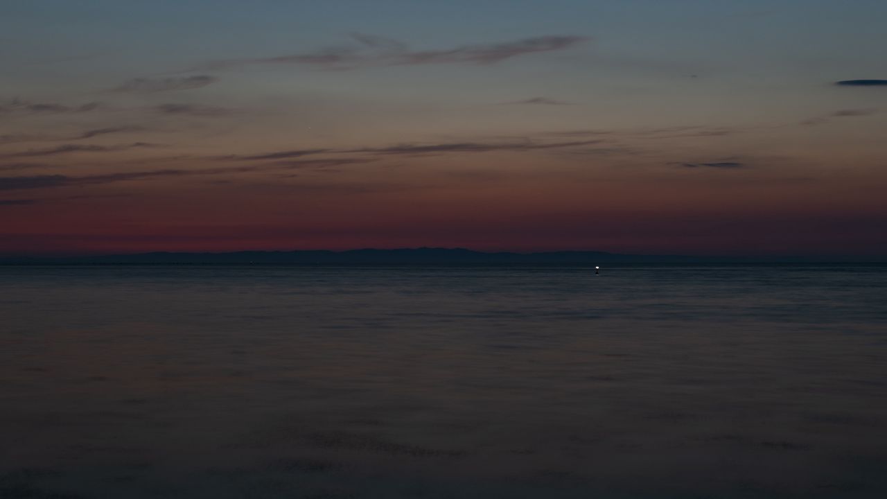 Wallpaper sea, twilight, horizon, landscape, dark