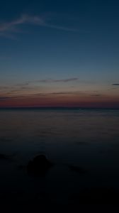 Preview wallpaper sea, twilight, horizon, landscape, dark