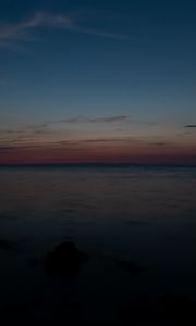 Preview wallpaper sea, twilight, horizon, landscape, dark