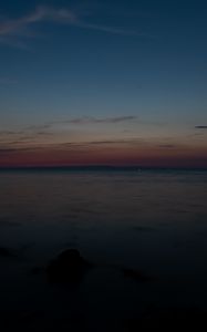 Preview wallpaper sea, twilight, horizon, landscape, dark