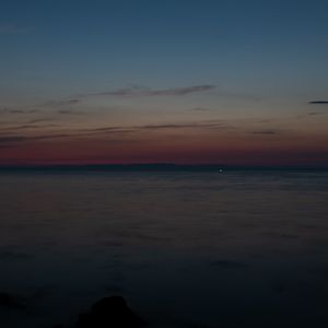 Preview wallpaper sea, twilight, horizon, landscape, dark