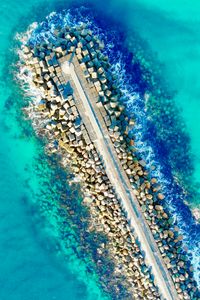 Preview wallpaper sea, view from above, pier, stones, australia