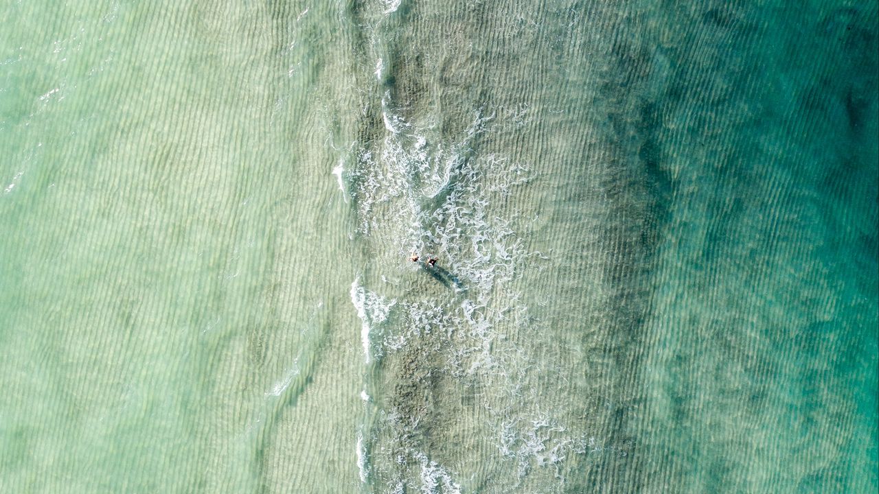 Wallpaper sea, water, aerial view, waves