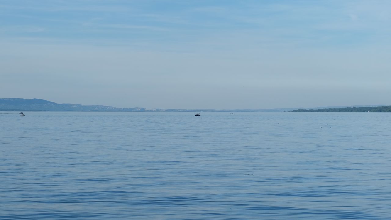 Wallpaper sea, water, boat, horizon