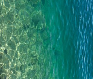 Preview wallpaper sea, water, bottom, stones, glare, nature