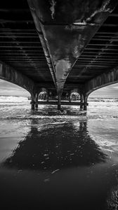 Preview wallpaper sea, water, bridge, bw