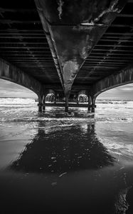 Preview wallpaper sea, water, bridge, bw
