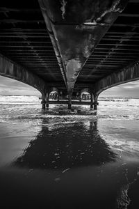 Preview wallpaper sea, water, bridge, bw